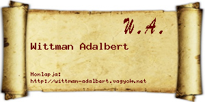 Wittman Adalbert névjegykártya